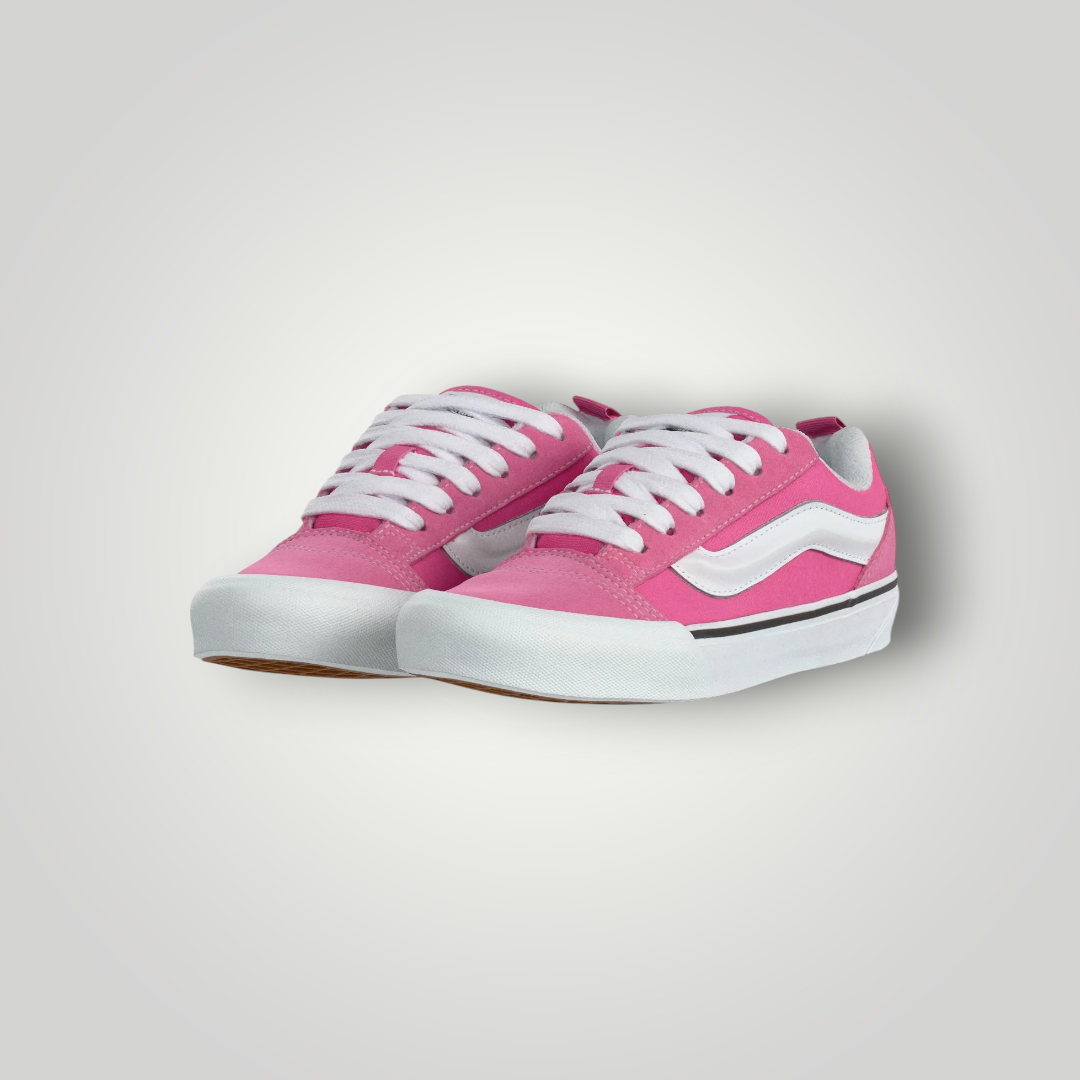 NDO Clothing Vans KNU Skool Sneaker in Fizz Pink aus Leder und Textil mit weißer Schnürung und abriebfester Sohle
