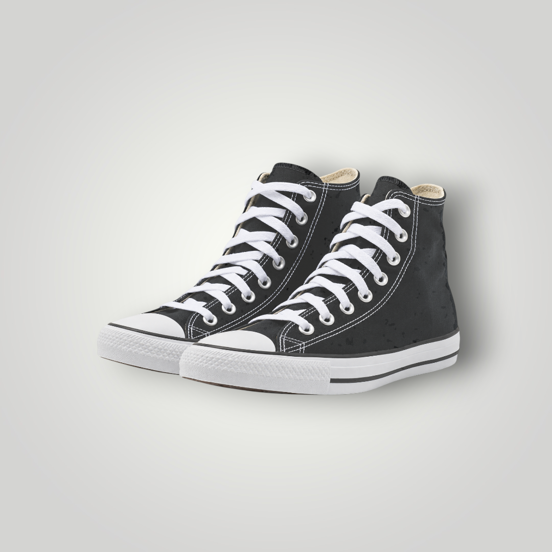 NDO Clothing Converse Chuck Classic High-Top Sneaker in Schwarz aus Canvas mit weißer Schnürung und Gummisohle