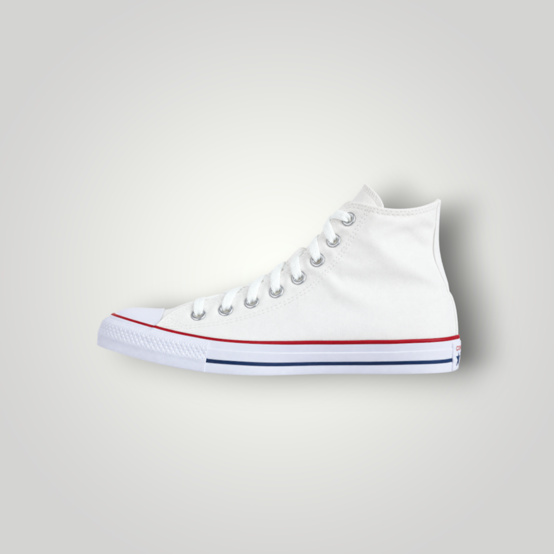 NDO Clothing Converse Chuck Classic High-Top Sneaker in Optical White aus Canvas mit Schnürung und Gummisohle
