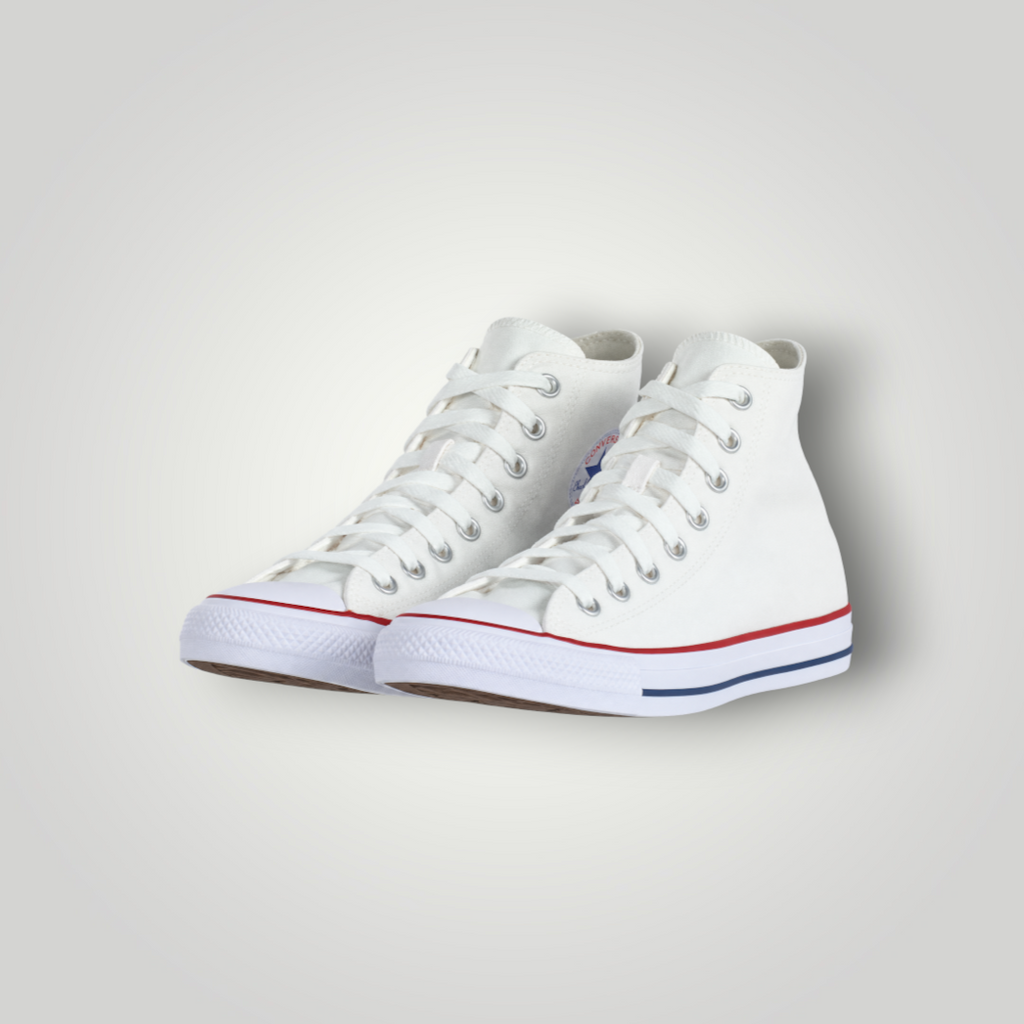 NDO Clothing Converse Chuck Classic High-Top Sneaker in Optical White aus Canvas mit Schnürung und Gummisohle