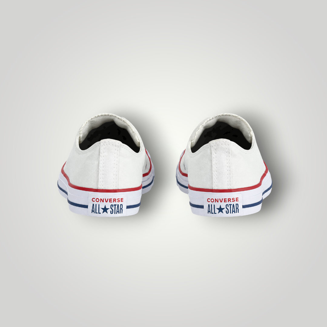 NDO Clothing Converse Chuck Taylor All Star Low Sneaker in Optical White, Rückansicht mit Logo-Detail an der Ferse
