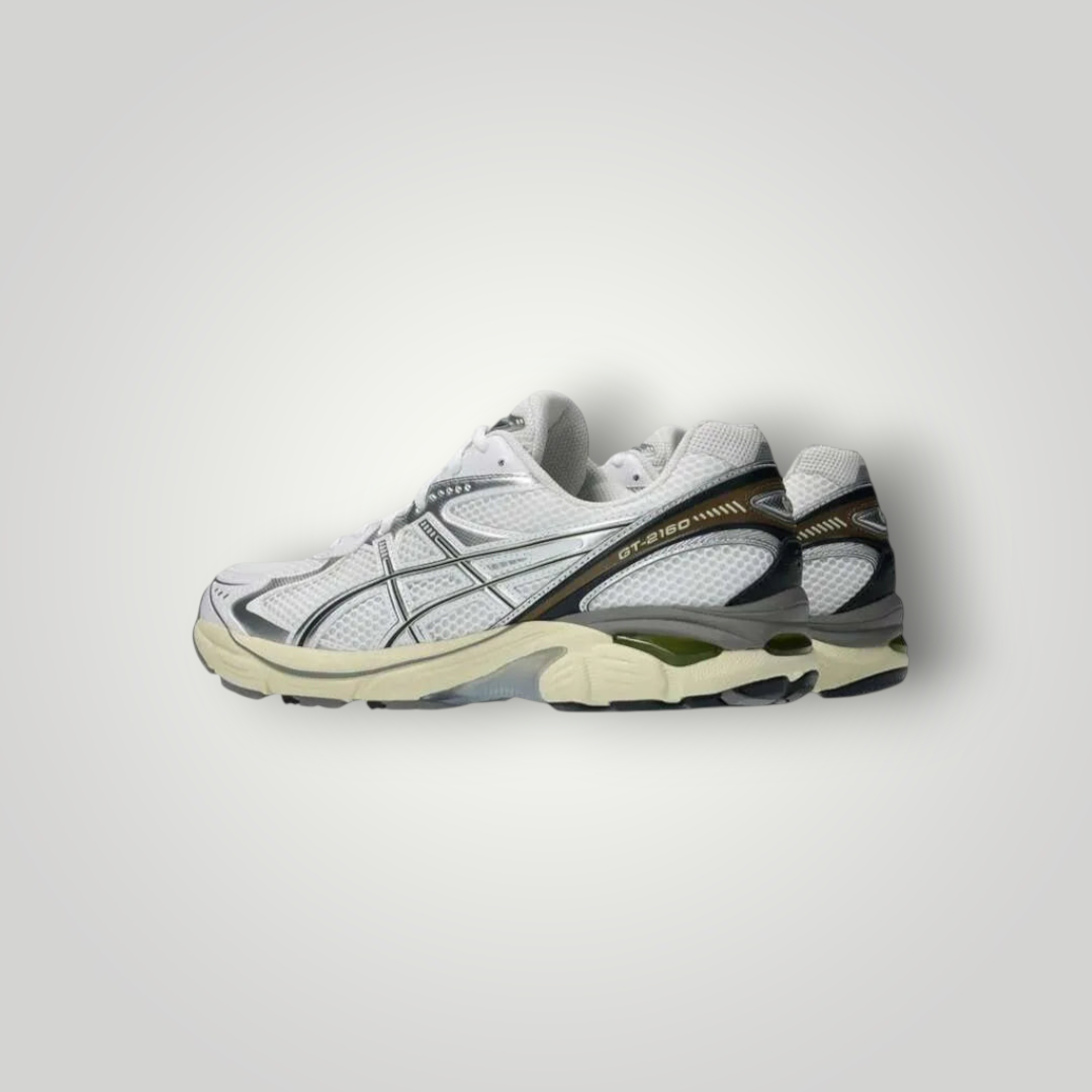 NDO Clothing ASICS GT-2160 Laufschuh in Weiß und Silber mit Mesh-Obermaterial und technischem Design