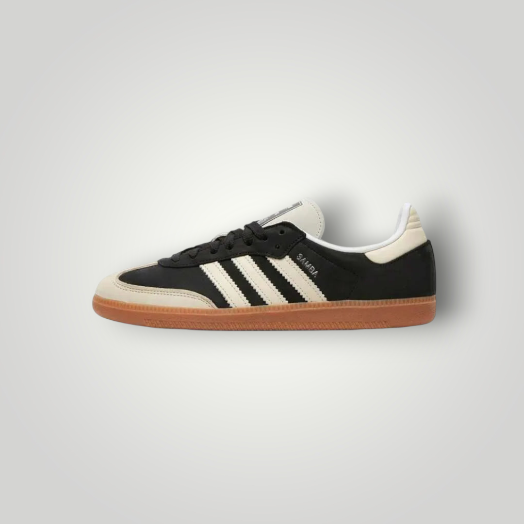 NDO Clothing Adidas Originals Samba OG Sneaker in Schwarz mit weißen Streifen und klassischer Gummisohle