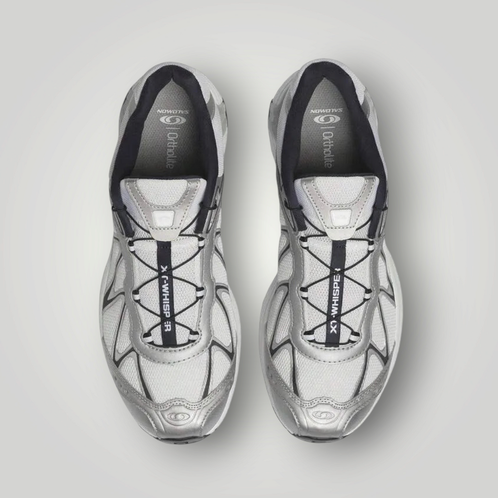 NDO Clothing Salomon XT-WHISPER Laufschuhe in Silber und Weiss mit Schnellschnürsystem und atmungsaktivem Mesh