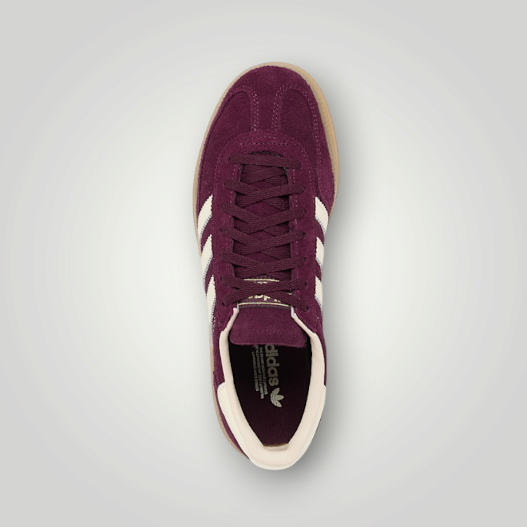 NDO Clothing Adidas Originals Handball Spezial Sneaker in Dunkelviolett mit weißen Streifen und Gummisohle