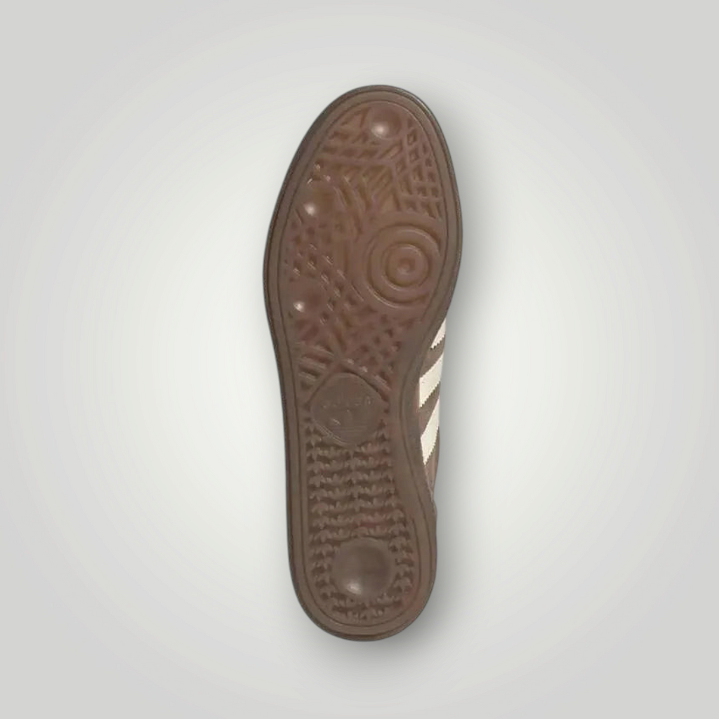 NDO Clothing Adidas Originals Handball Spezial Sneaker mit brauner, flexibler Gummisohle in der Unteransicht