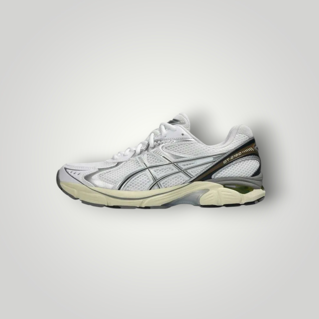 NDO Clothing ASICS GT-2160 Laufschuh in Weiß und Silber mit technischem Mesh-Obermaterial und gedämpfter Sohle