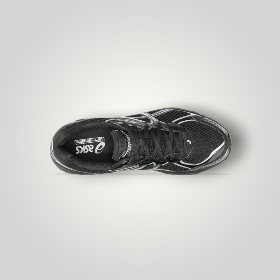 NDO Clothing ASICS GT-2160 Laufschuh in Schwarz mit atmungsaktivem Mesh-Obermaterial und silbernen Details