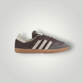 NDO Clothing Adidas Originals Samba OG Sneaker in Dunkelbraun mit beigen Streifen und klassischer Gummisohle