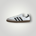 NDO Clothing Adidas Originals Samba OG Sneaker in Weiß mit schwarzen Streifen, Wildleder-Details und Gummisohle