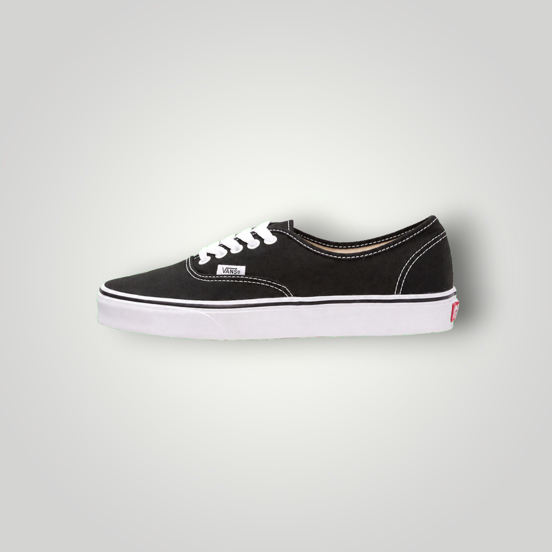 NDO Clothing Vans Authentic Sneaker in Schwarz aus Canvas mit weißer Sohle und Schnürung