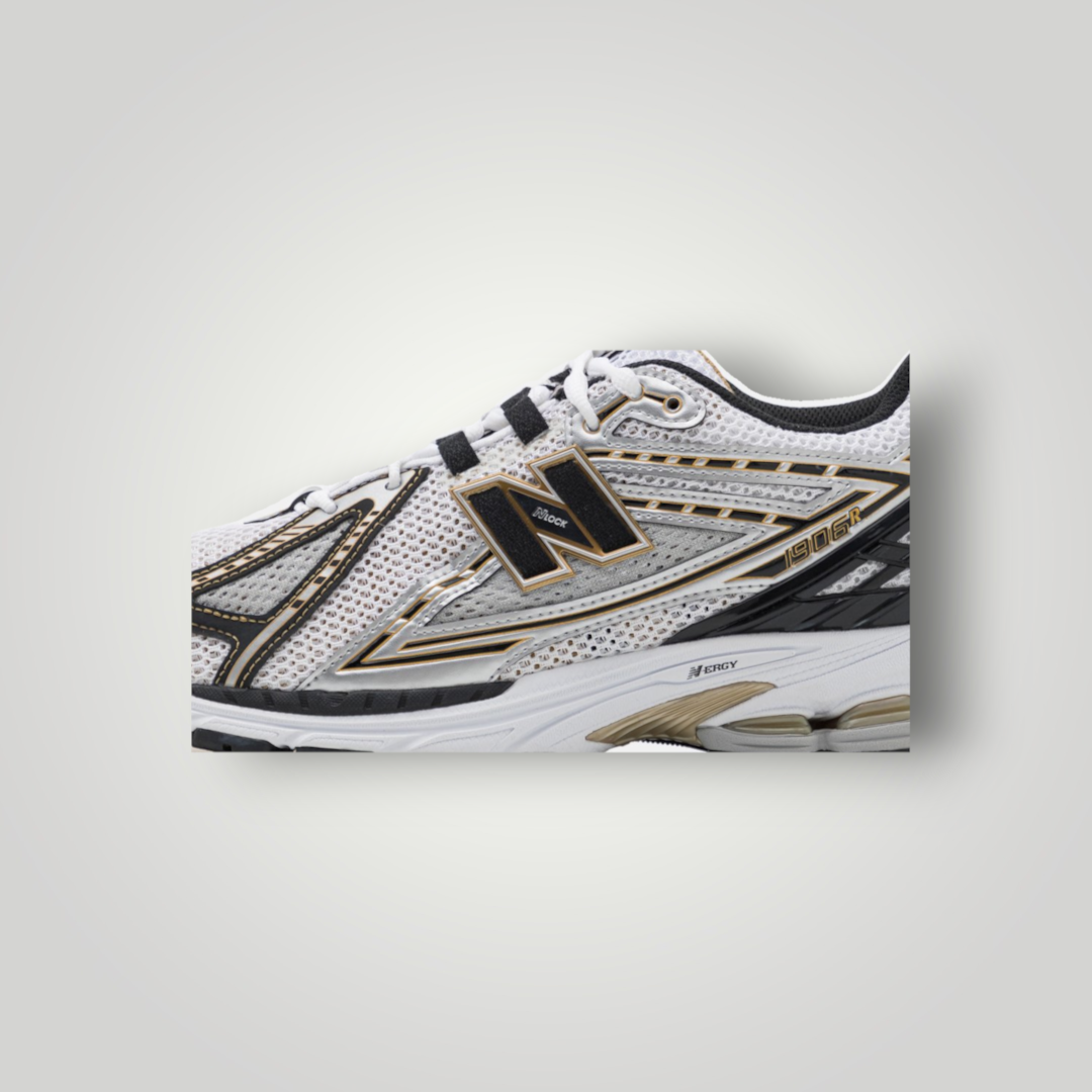 NDO Clothing New Balance 1906 Sneaker in Metallic-Silber mit Mesh-Obermaterial und N-ERGY Dämpfung
