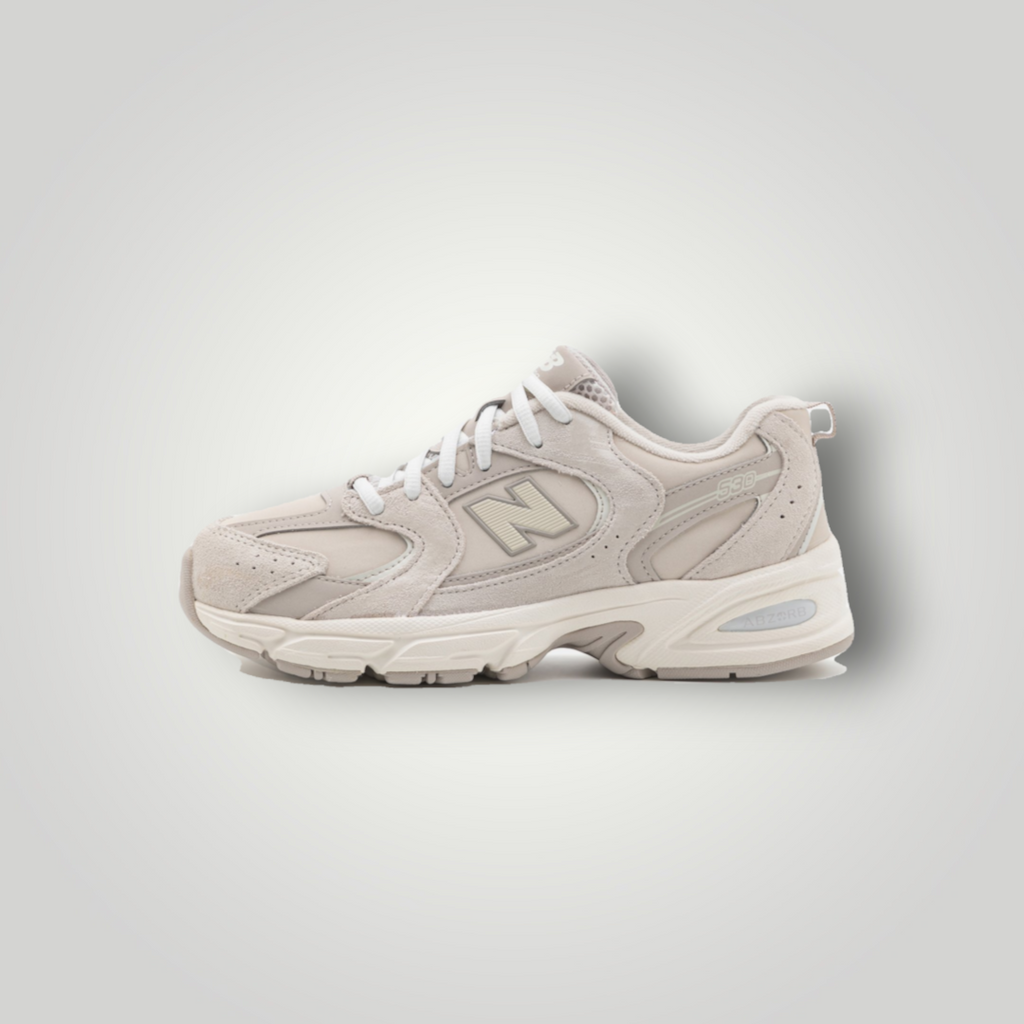 NDO Clothing New Balance 530 Sneaker in Beige und Grau aus Leder und Synthetik mit Schnürung und ABZORB-Sohle