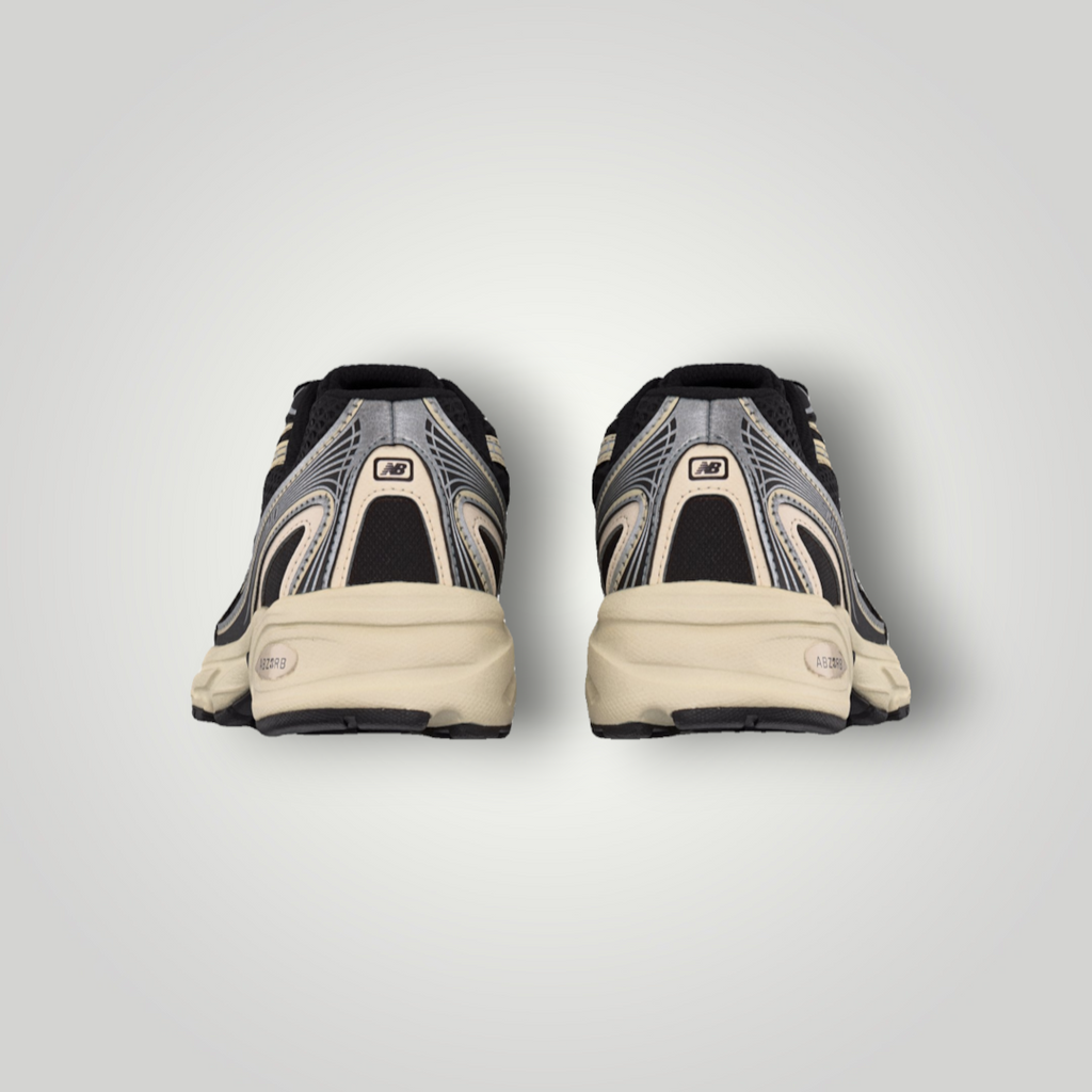 NDO Clothing New Balance 740 Unisex Sneaker in Schwarz mit Mesh-Obermaterial und Abzorb-Dämpfung, Rückansicht