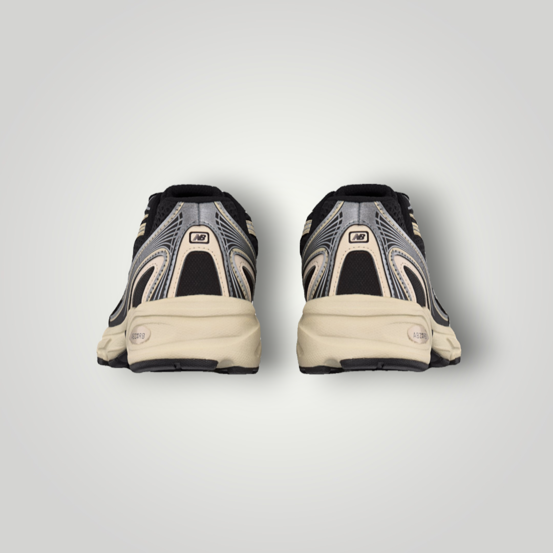 NDO Clothing New Balance 740 Unisex Sneaker in Schwarz mit Mesh-Obermaterial und Abzorb-Dämpfung, Rückansicht