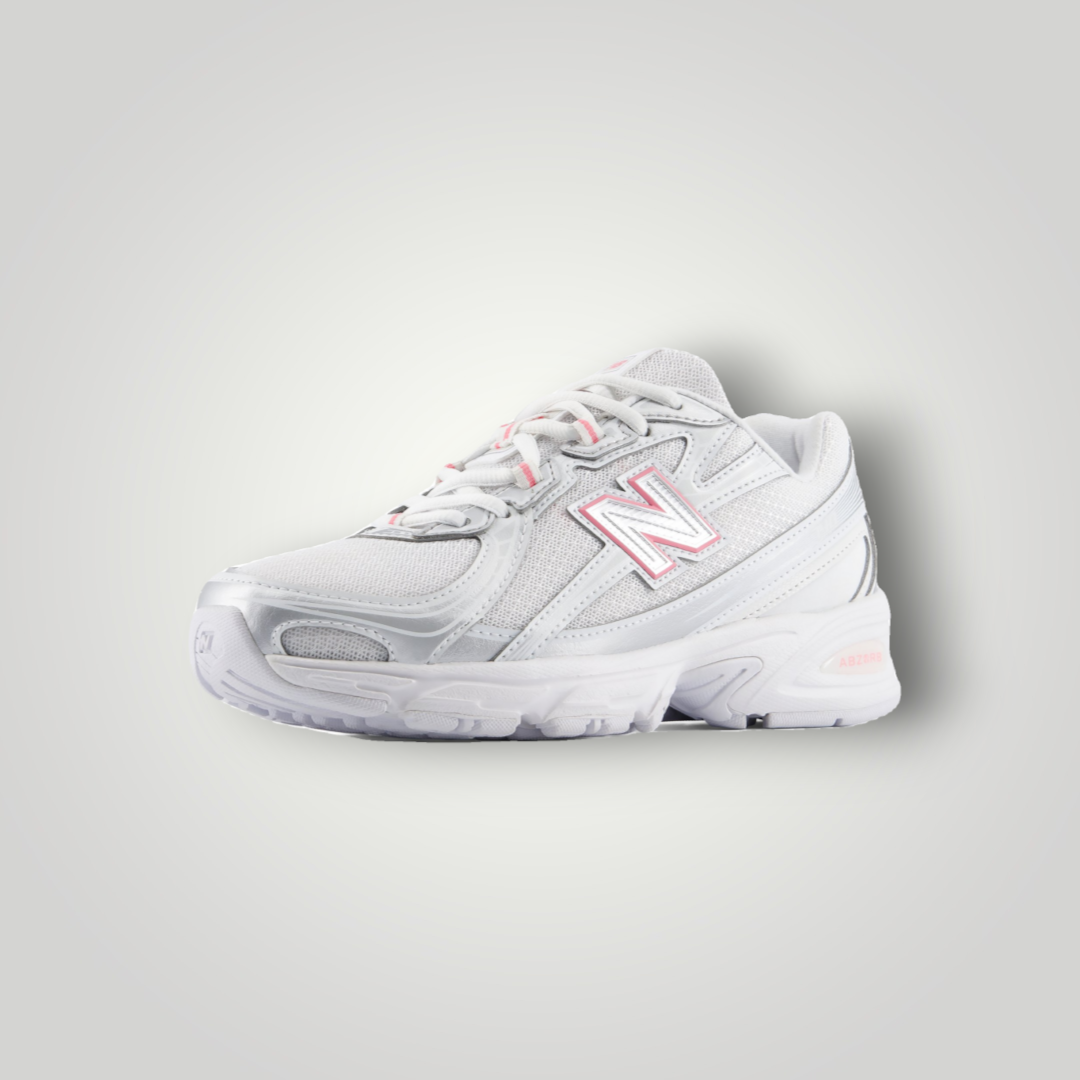 NDO Clothing New Balance 740 Sneaker in Silber-Metallic und Signal-Pink aus Mesh und Kunstleder mit Abzorb-Dämpfung