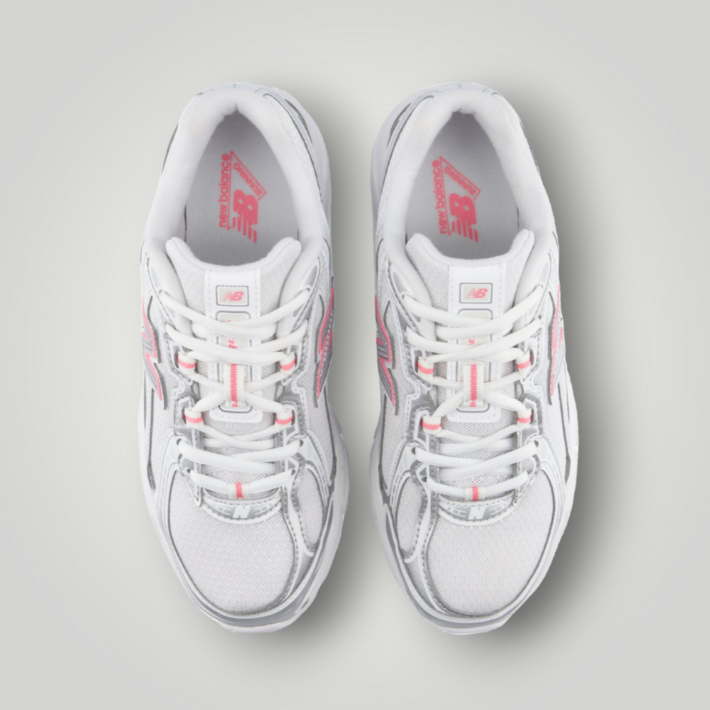NDO Clothing New Balance 740 Sneaker in Silber-Metallic und Signal-Pink mit Mesh-Obermaterial und Schnürung