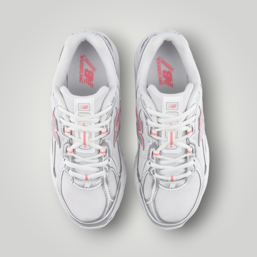 NDO Clothing New Balance 740 Sneaker in Silber-Metallic und Signal-Pink mit Mesh-Obermaterial und Schnürung