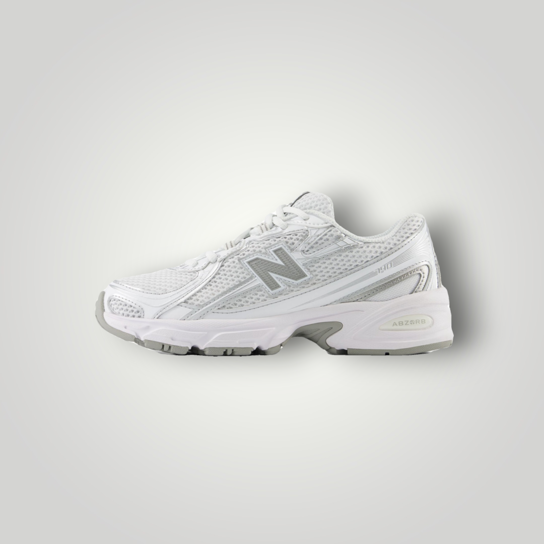NDO Clothing New Balance 740 Sneaker in Weiß aus Leder und Mesh mit Schnürung und flacher Sohle