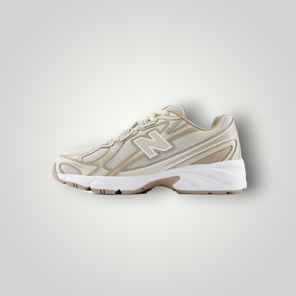 NDO Clothing New Balance 740 Sneaker in Timberwolf und Driftwood mit Mesh-Obermaterial und Abzorb-Dämpfung