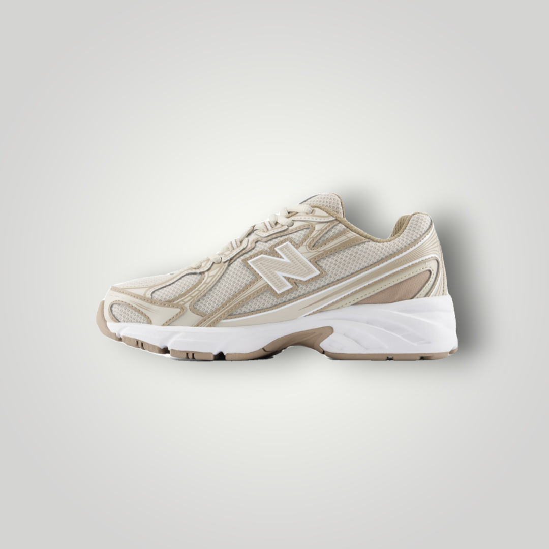 NDO Clothing New Balance 740 Sneaker in Timberwolf und Driftwood mit Mesh-Obermaterial und Abzorb-Dämpfung