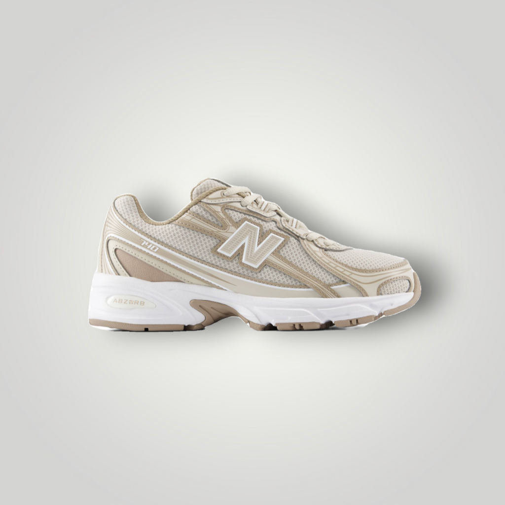 NDO Clothing New Balance 740 Sneaker in Timberwolf und Driftwood mit Mesh-Obermaterial und Abzorb-Dämpfung