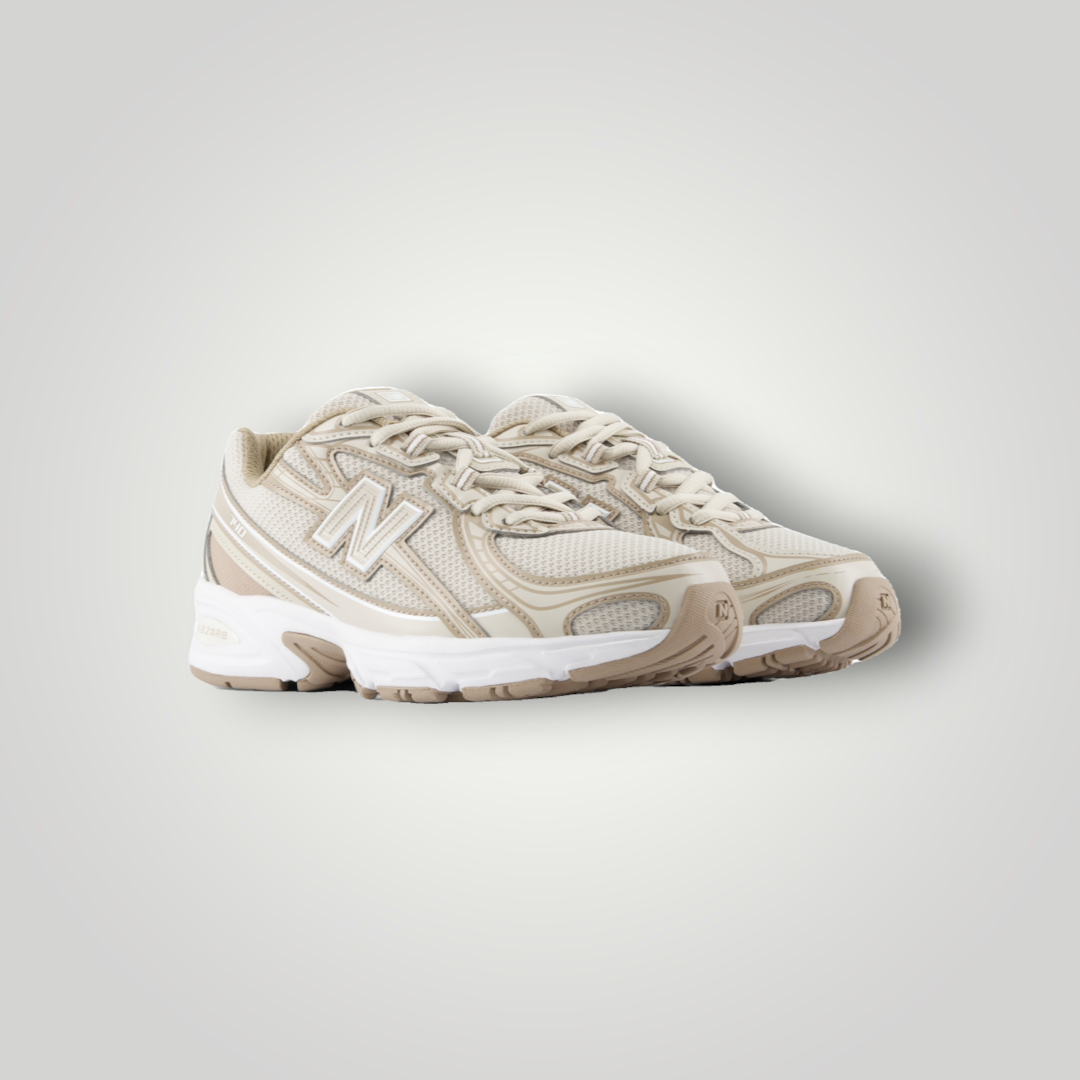 NDO Clothing New Balance 740 Sneaker in Timberwolf und Driftwood mit Mesh-Obermaterial und Abzorb-Dämpfung