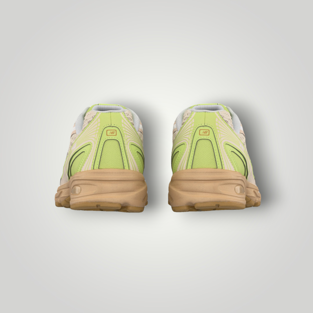 NDO Clothing New Balance U740 Sneaker in Dry Lime mit Mesh- und Kunstleder-Details, Rückansicht