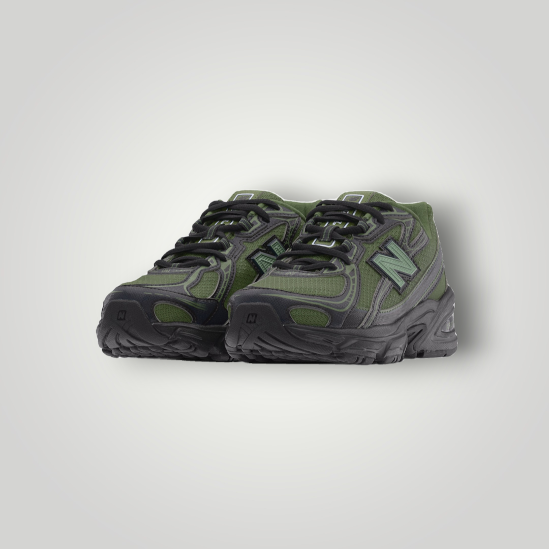 NDO Clothing New Balance 740 Sneaker in Utility Green und Phantom mit atmungsaktivem Mesh-Obermaterial und Schnürung