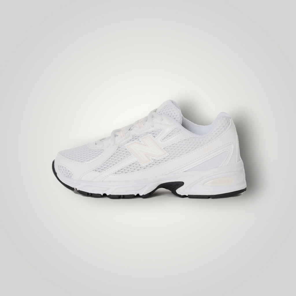 NDO Clothing New Balance 740 Unisex Sneaker in Weiß aus atmungsaktivem Textil und Lederimitat mit Schnürung