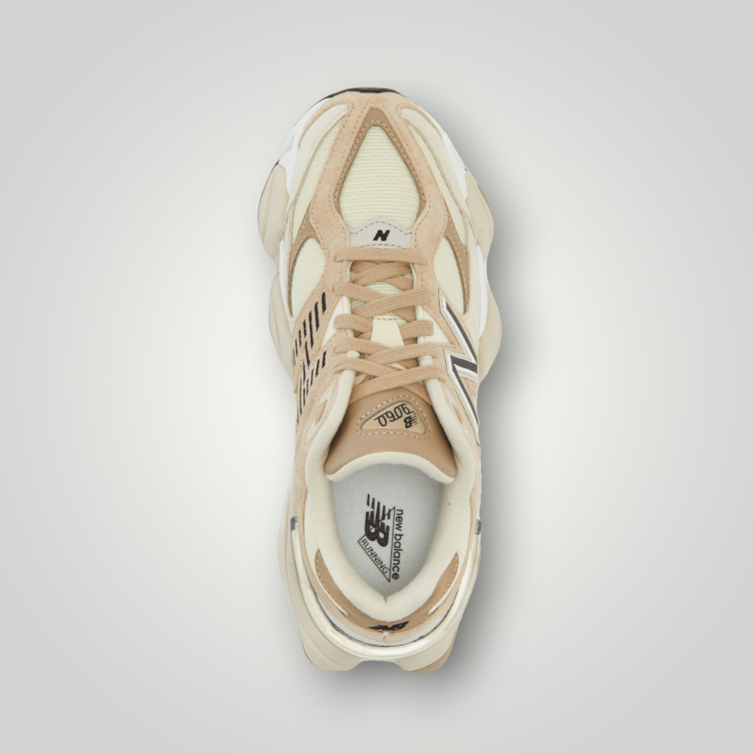 NDO Clothing New Balance U9060 Sneaker in Braun aus Leder und Mesh mit Schnürung in der Draufsicht