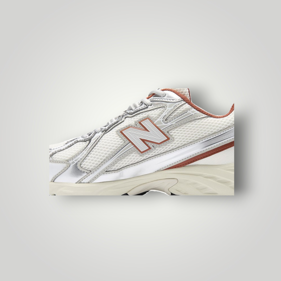 NDO Clothing New Balance U740 Sneaker in Angora und Zimt mit Mesh-Obermaterial und silbernen Details
