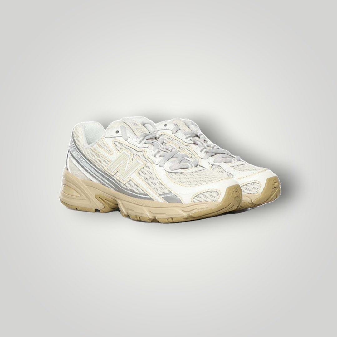 NDO Clothing New Balance Sneaker in Beige aus atmungsaktivem Mesh mit Schnürung und robuster Gummisohle