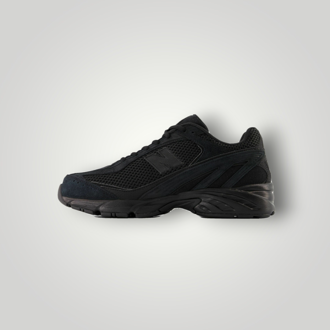 NDO Clothing New Balance U509V1 Sneaker in Schwarz aus Leder und Mesh mit Schnürung und flacher Sohle