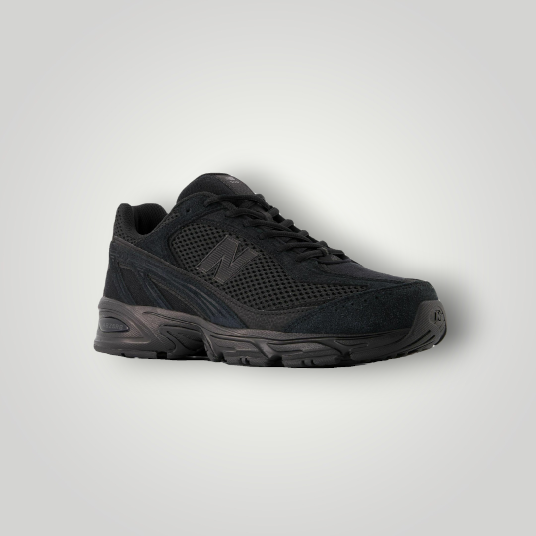 NDO Clothing New Balance U509V1 Sneaker in Schwarz aus Leder und Mesh mit Schnürung und flacher Sohle