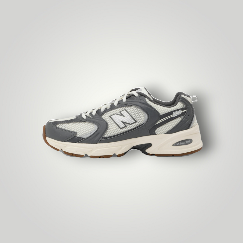 NDO Clothing New Balance 530 Unisex-Sneaker in Grau und Beige aus Mesh und Leder mit profilierter Sohle