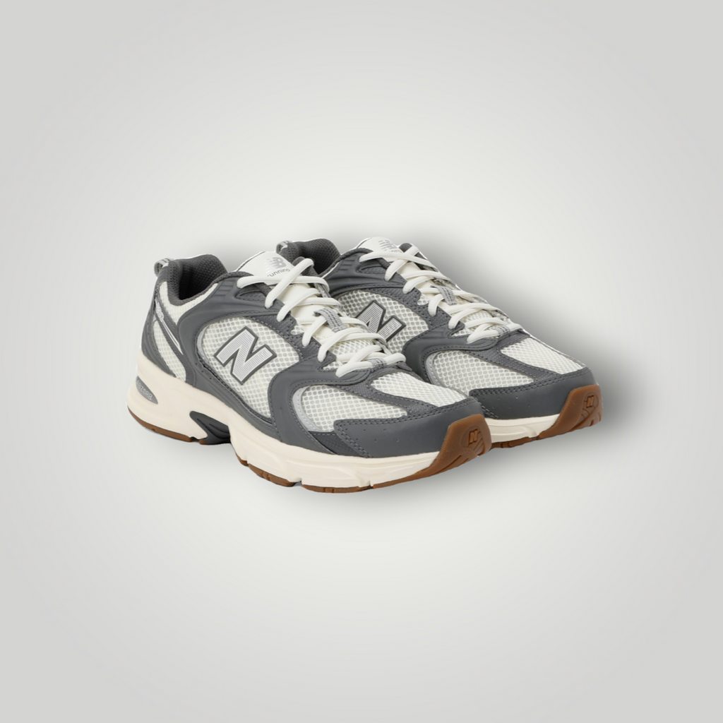 NDO Clothing New Balance 530 Sneaker in Grau-Beige aus Mesh und Leder mit Schnürung und profilierter Sohle