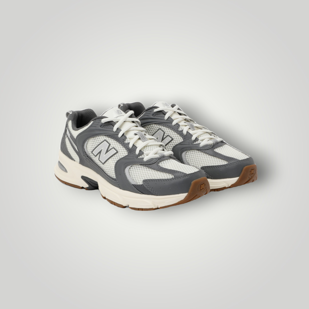 NDO Clothing New Balance 530 Sneaker in Grau-Beige aus Mesh und Leder mit Schnürung und profilierter Sohle