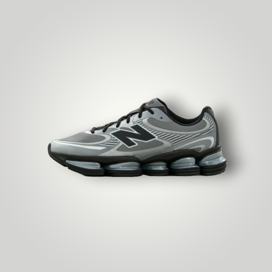 NDO Clothing New Balance U2000 Sneaker in Schiefergrau und Metallic-Silber mit Mesh-Obermaterial und Abzorb-Dämpfung
