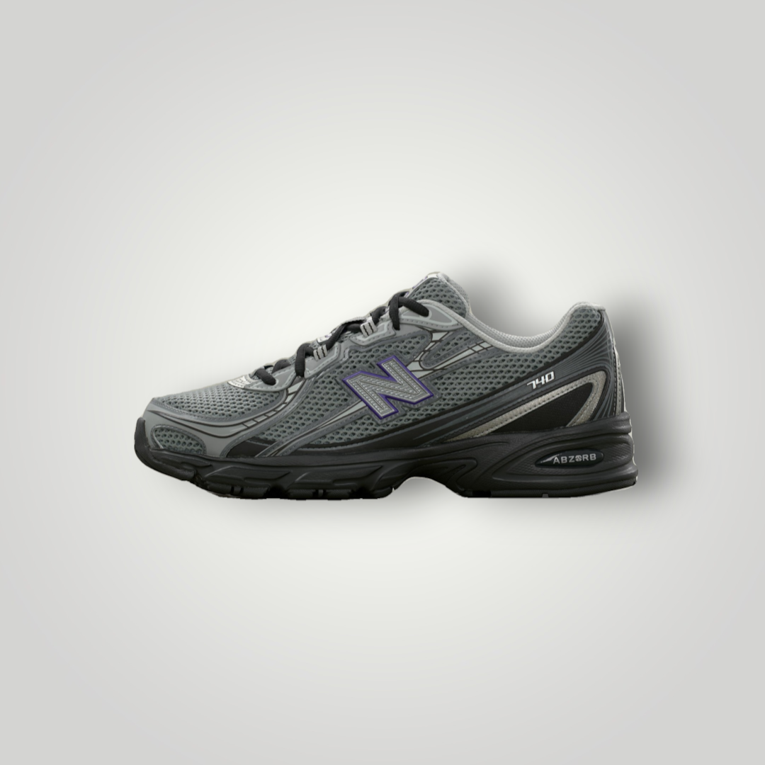 NDO Clothing New Balance U740 Sneaker in Schwarz, Grau und Blau mit Mesh-Obermaterial und Abzorb-Dämpfung