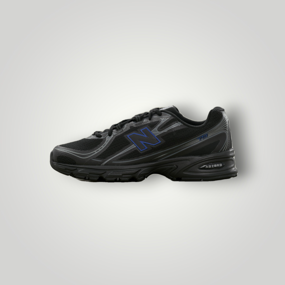 NDO Clothing New Balance U740 Sneaker in Schwarz mit silbernen Details und blauem N-Logo aus Mesh und Synthetik