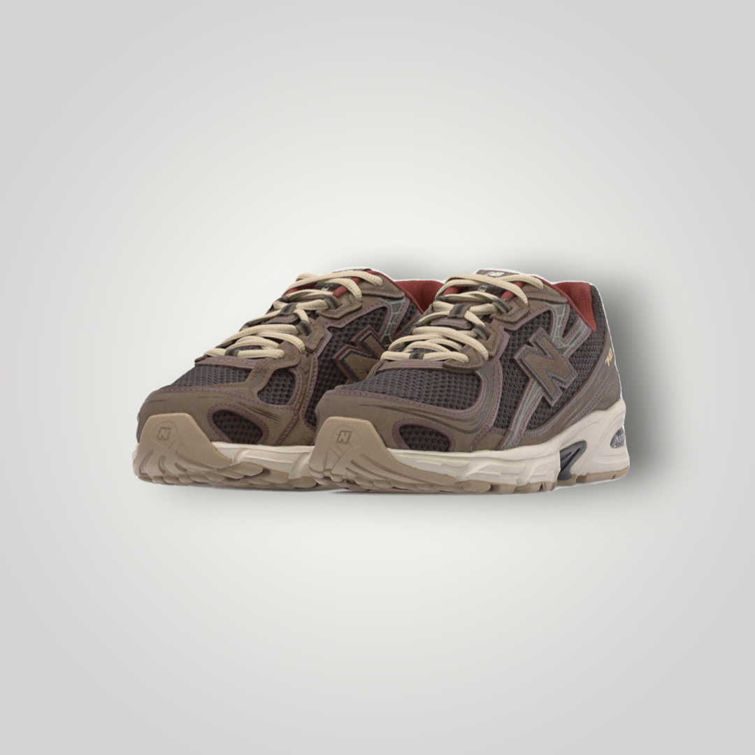 NDO Clothing New Balance U740 Unisex Sneaker in Braun aus Mesh und Leder mit Abzorb-Dämpfung und Schnürung