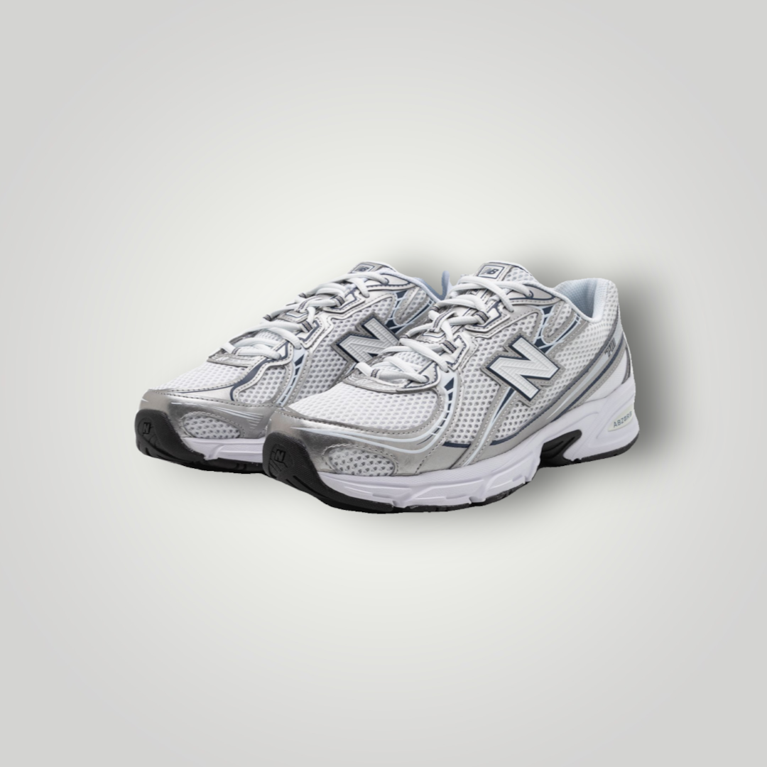 NDO Clothing New Balance U740 Unisex Sneaker in Weiß und Silber mit Mesh-Obermaterial und sportlichem Design