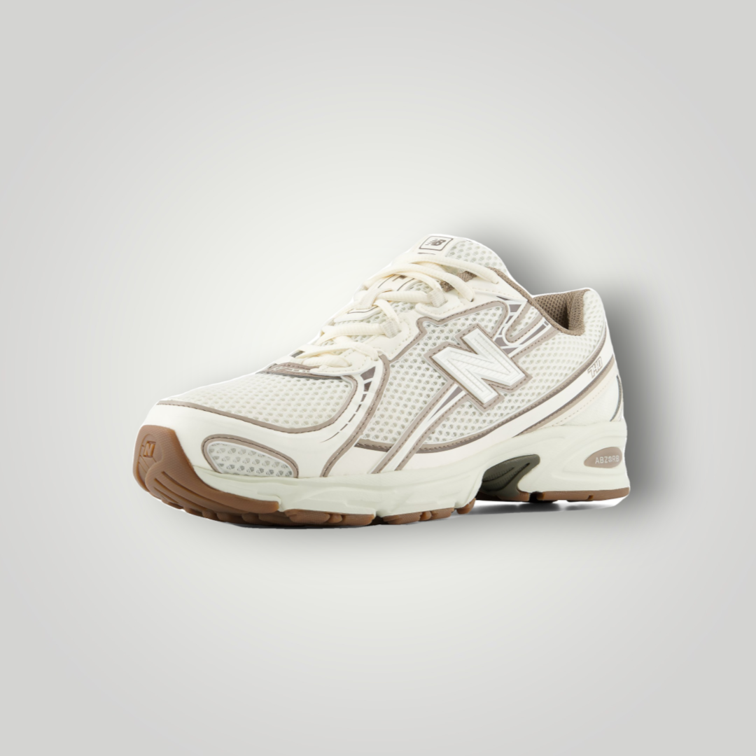 NDO Clothing New Balance U740 Sneaker in Off-White und Braun mit Mesh-Obermaterial und profilierter Gummisohle