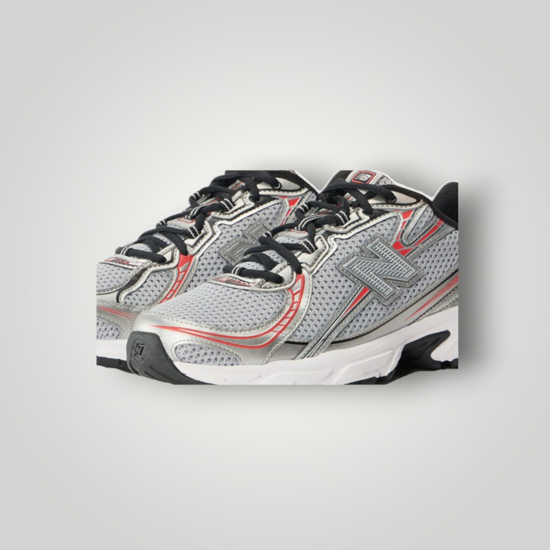 NDO Clothing New Balance U740 Unisex Sneaker in Silber und Rot mit Mesh-Obermaterial und Schnürung