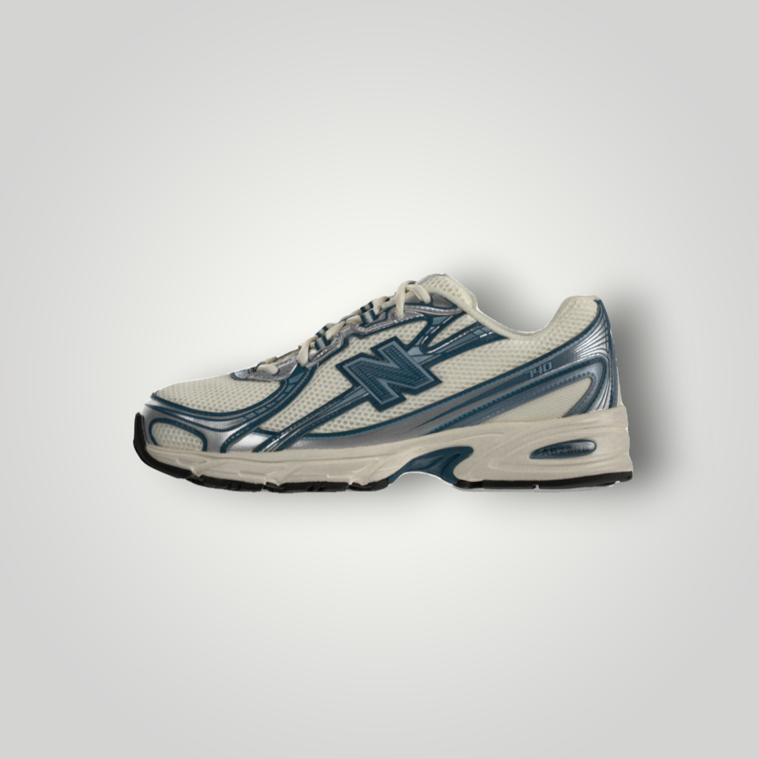 NDO Clothing New Balance U740 Sneaker in Weiß und Teal mit Mesh-Obermaterial und Abzorb-Dämpfung in der Seitenansicht