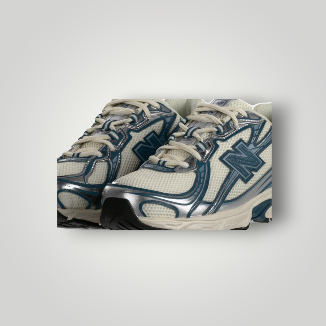 NDO Clothing New Balance U740 Sneaker in Weiß und Teal mit Mesh-Obermaterial und silbernen Details