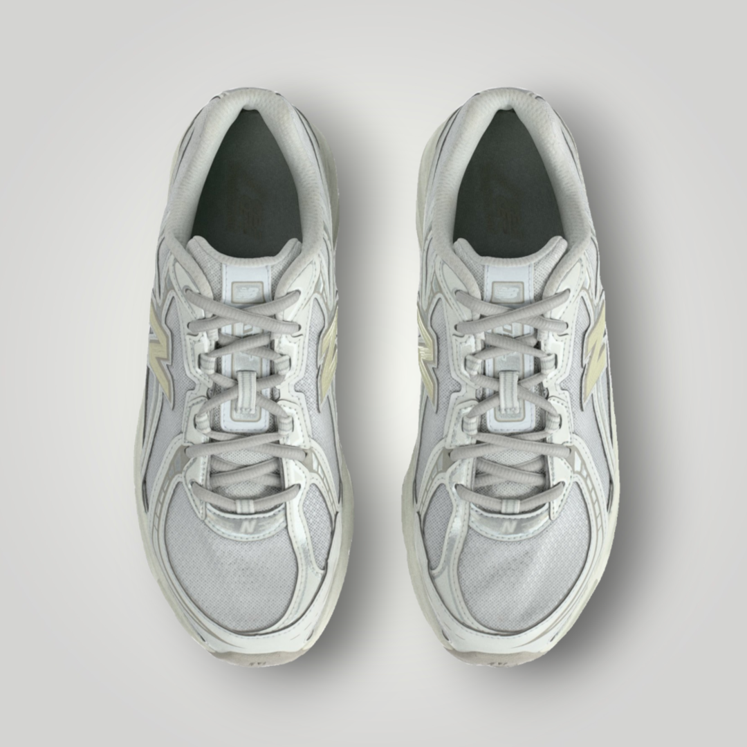 NDO Clothing New Balance U740 Unisex Sneaker in Weiß und Pistachio Butter aus atmungsaktivem Mesh mit Schnürung