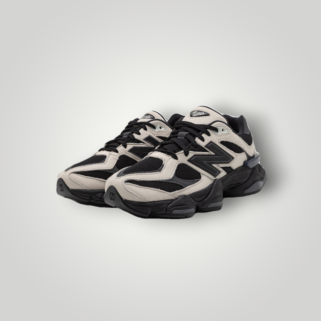 NDO Clothing New Balance U9060 Sneaker in Schwarz und Off-White aus Leder und Mesh mit klobiger Sohle