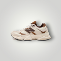 NDO Clothing New Balance U9060 Sneaker in Breakfast Tea mit beigem Wildleder, Mesh-Einsätzen und braunen Details.